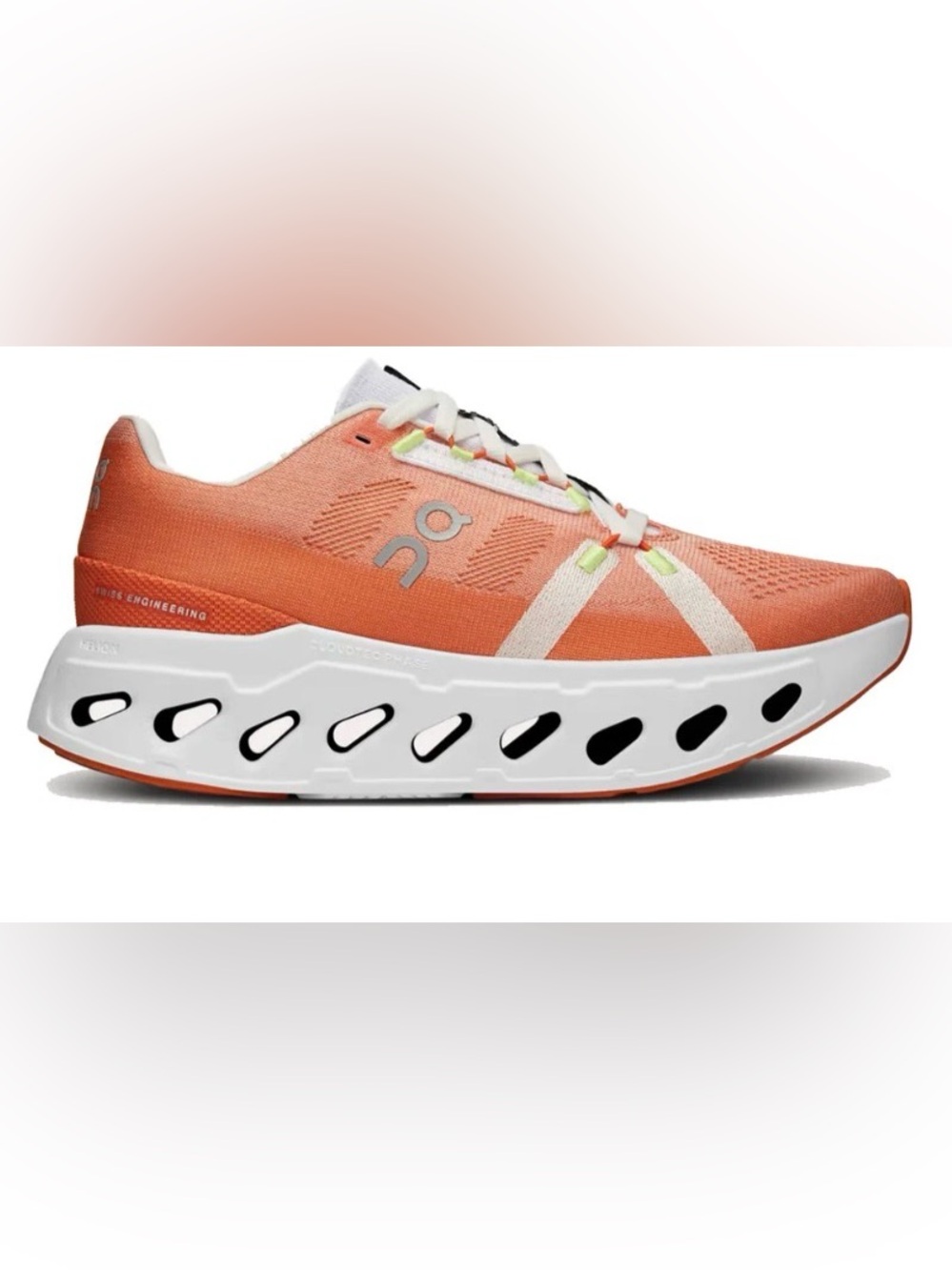 On Cloud Cloudswift Running Shoe in Coral and White